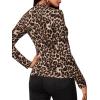 imageFloerns Womens Long Sleeve Mock Neck Slim Snakeskin TShirt TopsLeopard