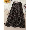 imageFloerns Womens Plus Size Ditsy Floral Flared Midi Skirt Polka Dots Pleated SkirtsBlack