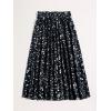 imageFloerns Womens Plus Size Ditsy Floral Flared Midi Skirt Polka Dots Pleated SkirtsBlack Ink