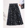 imageFloerns Womens Plus Size Ditsy Floral Flared Midi Skirt Polka Dots Pleated SkirtsBlack Ink