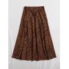 imageFloerns Womens Plus Size Ditsy Floral Flared Midi Skirt Polka Dots Pleated SkirtsBrown Black