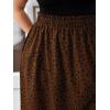 imageFloerns Womens Plus Size Ditsy Floral Flared Midi Skirt Polka Dots Pleated SkirtsCoffee Brown