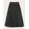imageFloerns Womens Plus Size Ditsy Floral Flared Midi Skirt Polka Dots Pleated SkirtsDark Black
