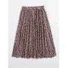 imageFloerns Womens Plus Size Ditsy Floral Flared Midi Skirt Polka Dots Pleated SkirtsDark Pink