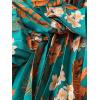 imageFloerns Womens Plus Size Ditsy Floral Flared Midi Skirt Polka Dots Pleated SkirtsGreen Orange Floral