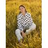 imageFloerns Womens Printed Bow Tied Neck Lantern Long Sleeve Workwear Shirts BlouseA White Polka Dot
