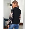imageFloerns Womens Printed Bow Tied Neck Lantern Long Sleeve Workwear Shirts BlouseBlack Floral