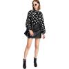 imageFloerns Womens Printed Bow Tied Neck Lantern Long Sleeve Workwear Shirts BlouseBlack Polka Dot