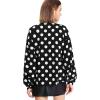 imageFloerns Womens Printed Bow Tied Neck Lantern Long Sleeve Workwear Shirts BlouseBlack Polka Dot
