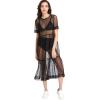 imageFloerns Womens Sheer Mesh Dress Beach Swimwear See Through Cover UpsA Black