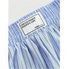 imageFloerns Womens Striped Print Letter Patched Elastic Waist Straight Wide Leg Casual ShortsBlue White Cream