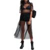 imageFloerns Womens Sheer Mesh Dress Beach Swimwear See Through Cover UpsDeep Black
