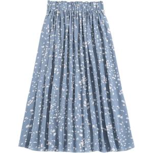 imageFloerns Womens Plus Size Ditsy Floral Flared Midi Skirt Polka Dots Pleated SkirtsBlue Dalmatian