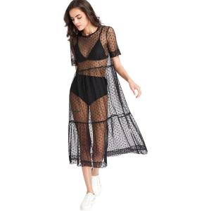 imageFloerns Womens Sheer Mesh Dress Beach Swimwear See Through Cover UpsA Black