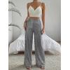 imageFloerns Womens Contrast Sequin High Waist Wide Leg Party Clubwear Long PantsSilver