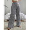imageFloerns Womens Contrast Sequin High Waist Wide Leg Party Clubwear Long PantsSilver