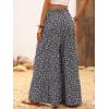 imageFloerns Womens Floral Print High Waist Beach Wide Leg Palazzo PantsBlack Ditsy Floral
