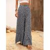imageFloerns Womens Floral Print High Waist Beach Wide Leg Palazzo PantsBlack Ditsy Floral