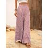 imageFloerns Womens Floral Print High Waist Beach Wide Leg Palazzo PantsDusty Pink