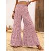 imageFloerns Womens Floral Print High Waist Beach Wide Leg Palazzo PantsDusty Pink