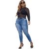 imageFloerns Womens Plus Size Floral Print Mock Neck Sheer Mesh Tee Shirts TopA Black Star