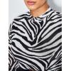 imageFloerns Womens Plus Size Floral Print Mock Neck Sheer Mesh Tee Shirts TopBlack Zebra Striped