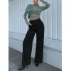 imageFloerns Womens Plus Size Floral Print Mock Neck Sheer Mesh Tee Shirts TopGreen Geo