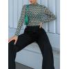 imageFloerns Womens Plus Size Floral Print Mock Neck Sheer Mesh Tee Shirts TopGreen Geo