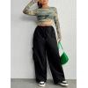 imageFloerns Womens Plus Size Floral Print Mock Neck Sheer Mesh Tee Shirts TopGreen Marble
