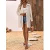 imageFloerns Womens Sheer Drop Shoulder Blouse Long Sleeve Collar Button Loose Shirts TopsApricot
