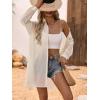 imageFloerns Womens Sheer Drop Shoulder Blouse Long Sleeve Collar Button Loose Shirts TopsApricot