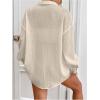 imageFloerns Womens Sheer Drop Shoulder Blouse Long Sleeve Collar Button Loose Shirts TopsApricot Solid