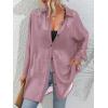 imageFloerns Womens Sheer Drop Shoulder Blouse Long Sleeve Collar Button Loose Shirts TopsPink