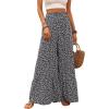 imageFloerns Womens Floral Print High Waist Beach Wide Leg Palazzo PantsBlack Ditsy Floral
