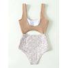 imageFloerns Womens Bathing Suit High Waisted Cut Out Monokini One Piece SwimsuitA P Khaki