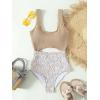 imageFloerns Womens Bathing Suit High Waisted Cut Out Monokini One Piece SwimsuitA P Khaki