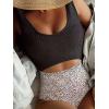 imageFloerns Womens Bathing Suit High Waisted Cut Out Monokini One Piece SwimsuitBlack