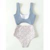 imageFloerns Womens Bathing Suit High Waisted Cut Out Monokini One Piece SwimsuitBlue