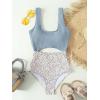 imageFloerns Womens Bathing Suit High Waisted Cut Out Monokini One Piece SwimsuitBlue