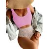 imageFloerns Womens Bathing Suit High Waisted Cut Out Monokini One Piece SwimsuitLight Pink