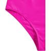 imageFloerns Womens Bathing Suit High Waisted Cut Out Monokini One Piece SwimsuitOrange and Pink