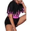 imageFloerns Womens Casual Print Crop Top Short Sleeve T ShirtsPink