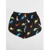 imageFloerns Womens Cute Dinosaur Print Elastic Drawstring Running ShortsBlack