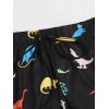 imageFloerns Womens Cute Dinosaur Print Elastic Drawstring Running ShortsBlack