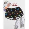 imageFloerns Womens Cute Dinosaur Print Elastic Drawstring Running ShortsBlack
