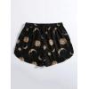 imageFloerns Womens Cute Dinosaur Print Elastic Drawstring Running ShortsBlack Moon