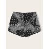 imageFloerns Womens Cute Dinosaur Print Elastic Drawstring Running ShortsBlack Paisley