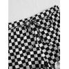 imageFloerns Womens Cute Dinosaur Print Elastic Drawstring Running ShortsBlack and White