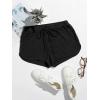 imageFloerns Womens Cute Dinosaur Print Elastic Drawstring Running ShortsSolid Black