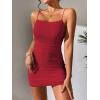 imageFloerns Womens Glitter Sleeveless Ruched Party Clubwear Bodycon Mini DressBurgundy Solid